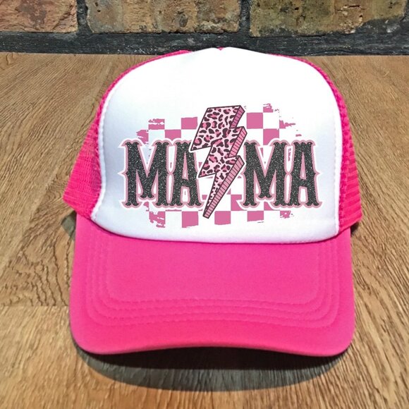 Mama Bolt Pink Trucker Hat - Picture 1 of 1